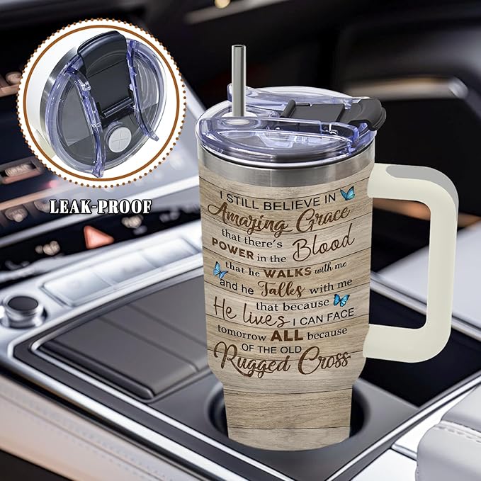 DUUV Christian Tumbler 40 Oz, Christian Gifts for Women, Bible Stainless Steel Insulated Mug for Faith Lovers, Encouragement Inspirational Gifts for Birthday Christmas Thanksgiving, 1PCS - Bloomnest