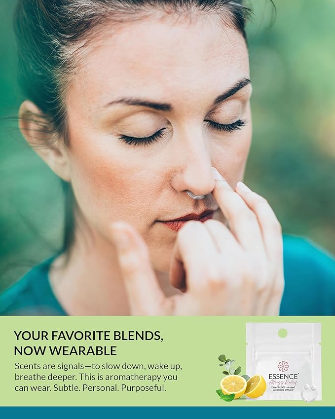 Essence Wearable Aromatherapy Nasal Diffuser – Stress Relief Essential Oil Nose Ring – Personal Scent Clip for Travel, Work & Everyday Use – Made in USA - Bloomnest