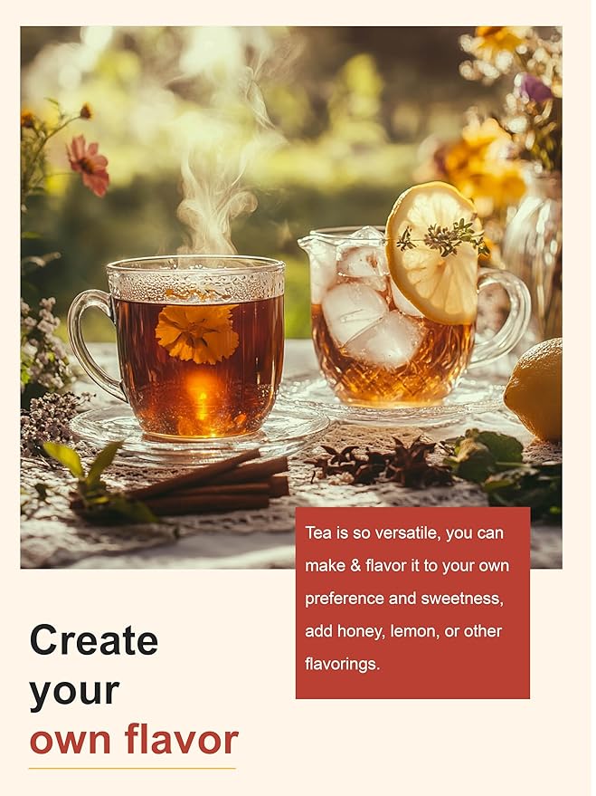 TeeLux Rooibos Tea Bags, Premium Natural Rooibos Herbal Tea, Fruity Sweet Flavor, Caffeine-free, 100 Count - Bloomnest