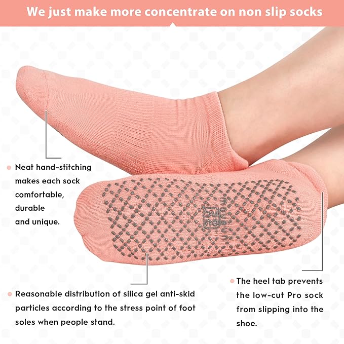 unenow Unisex Non Slip Grip Socks with Cushion for Yoga Pilates Barre Home & Hospital - Bloomnest