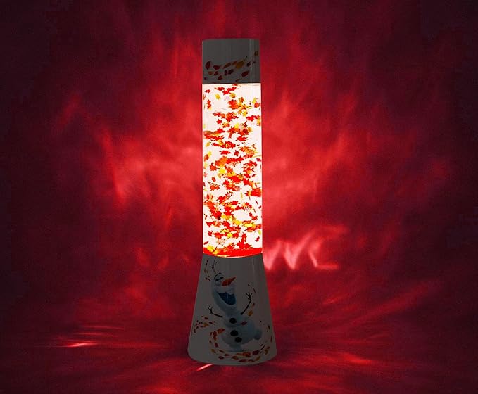Ukonic Disney Frozen 2 Olaf Snowman Glitter Motion Lamp | LED Light, Bedside Table Lamp for Desk | Home Decor Accessories and Room Essentials | Official Disney Princess Collectible | 12 Inches Tall - Bloomnest