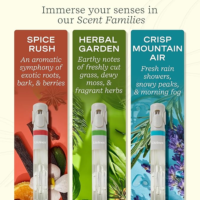 Lifelines Pen Diffuser Set, Aromatic Embrace 3-Pack – 1mm Black Ballpoint Pens with Scented Essential Oil Blends – Aromatherapy Diffuser & Sensory Immersion Diffuse Aroma As You Write - Bloomnest
