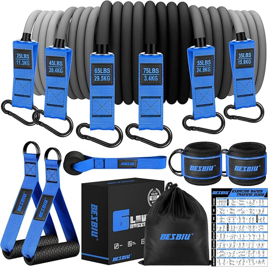 Heavy Resistance Bands for Working Out, 300lbs/360lb/420lb Exercise Bands Workout Bands with Handles, Door Anchor, Ankle Straps, Home Gym Workout Equipment for Men Fitness Strength Training Stretching - Bloomnest