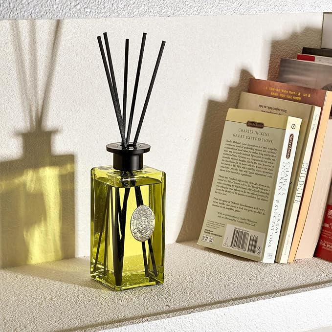 M&SENSE 10.14 oz Large Reed Diffuser Set | White Tea & Sage Scent Oil Diffuser with Sticks | Hotel Collection Non-Toxic Essential Oil |for Bedroom Bathroom Living Room - Bloomnest