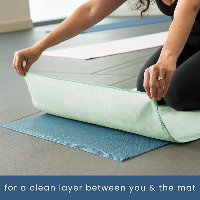 S&T INC. Microfiber Yoga Mat Towel, Quick Dry Towel, Soft and Absorbent for Gym, Pilates, and Hot Yoga Mat, 1 Pack, 26.5 inches x 72 inches, Sage Green - Bloomnest
