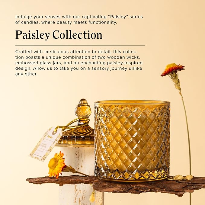 Fall Candle | Jasmine Magnolia Scented Candles, Large Wooden Wick Natural Candles Non Toxic for Home Scented, Clean Burn, Luxury Candle Gift for Women & Men,Gift-Ready for Autumn Hosting, 14.8 oz - Bloomnest