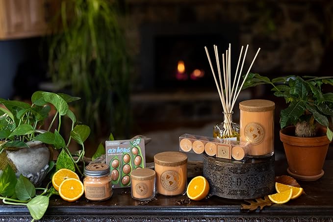 ECO CANDLE CO. Recycled Candle, Orange Clove, 8 oz. - Scents of Oranges Pierced with Spicy Cloves - 100% Soy Wax, No Lead, Kraft Paper Label & Lid, Hand Poured, Phthalate Free - Bloomnest