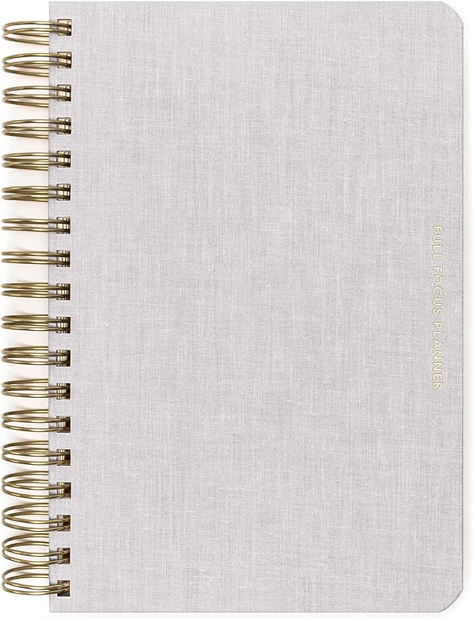 Full Focus Leather Coil Planner by Michael Hyatt - The #1 Daily Planner to Set Annual Goals, Increase Focus, Eliminate Overwhelm, and Achieve Your Biggest Goals - Hardcover (Oatmeal) - Bloomnest