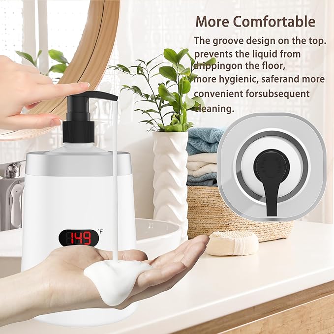 Massage Lotion Warmer Professional Electric Lotion Digital Heater for SPA, Compact Oil Warmer Heated Bottle for Beauty Salon Home,Automatic Thermostat Cream Heater wiht Two Oil Dispenser Bottle Funnel - Bloomnest