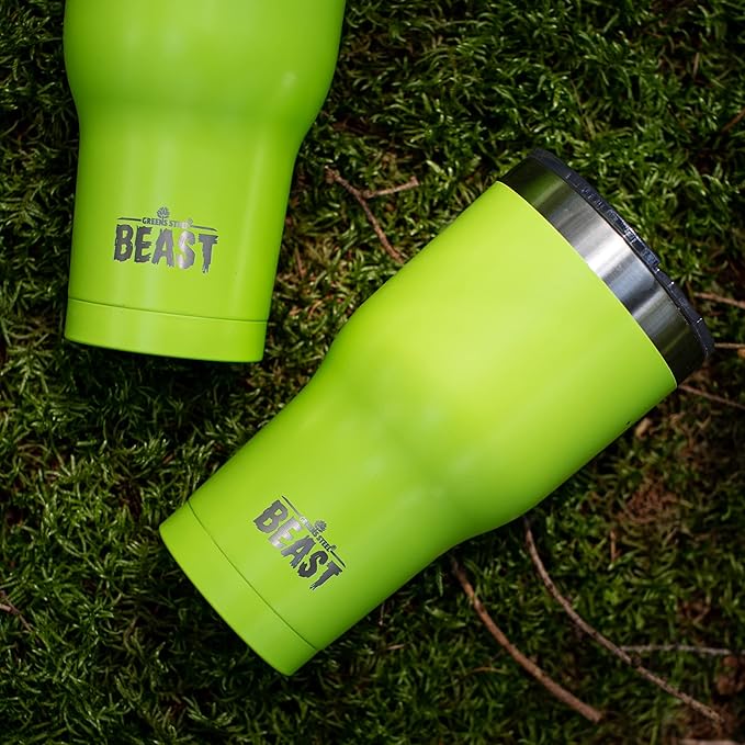 Beast 40 oz Tumbler Stainless Steel Vacuum Insulated Coffee Ice Cup Double Wall Travel Flask (Lemongrass Green) - Bloomnest