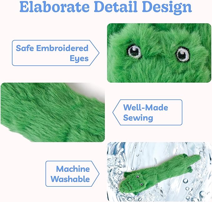 SHARLOVY Dog Squeaky Toys No Stuffing 2 Pack, Plush Crinkle Dog Toys for Large Breed, Durable Doggie Chew Cute Animals Puppy Toy for Teething - Bloomnest