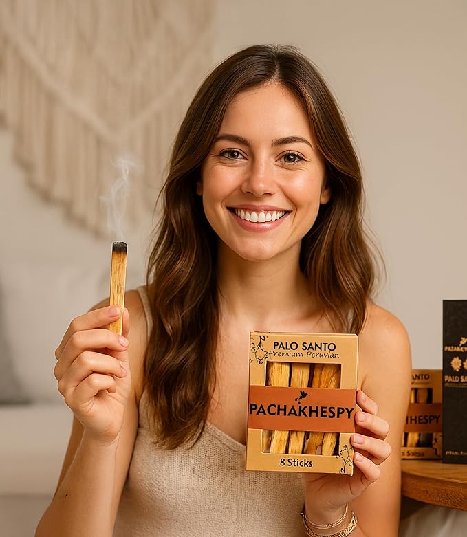 Authentic Premium Palo Santo from Peru 8 Pack of Natural Holy Wood Hand Harvested Smudging Sticks for Home Fragrance Energy Cleansing Meditation Spiritual Rituals Anti Stress Wellness Incense