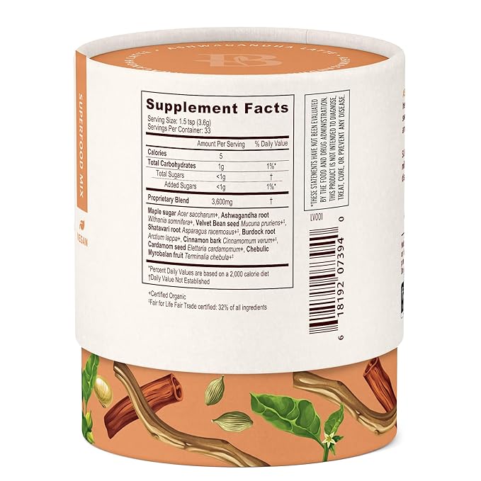 Banyan Botanicals Ashwagandha Latte – Caffeine-Free Organic Herbal Latte Mix – Instant Herbal Adaptogen Drink for Energy, Relaxation, and Nourishment* – 4.2 oz – Non-GMO Sustainably Sourced Vegan - Bloomnest