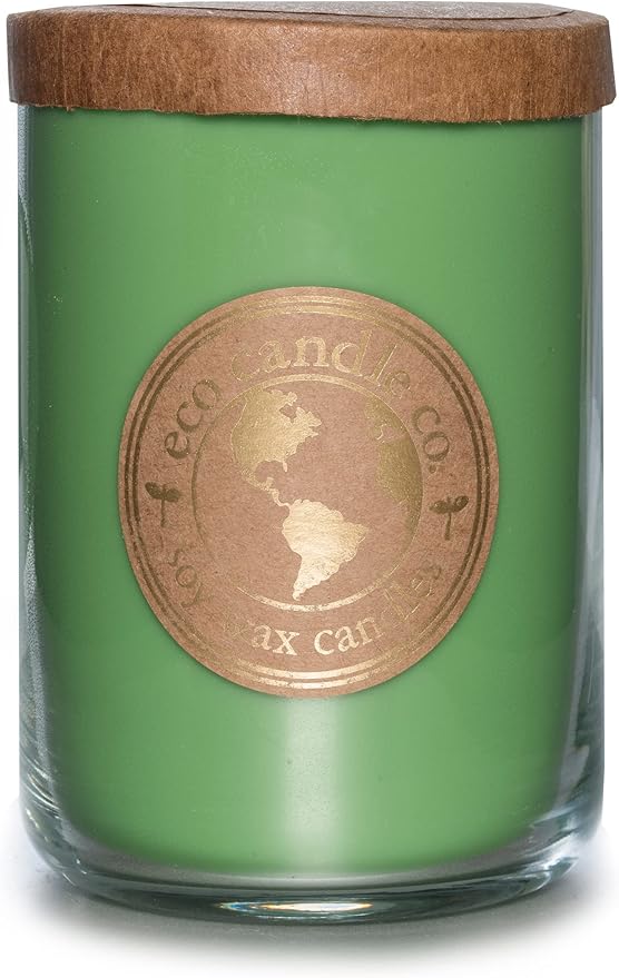 ECO CANDLE CO. Recycled Candle, Caramel Apple, 26 oz. Double Wick - Scents of Granny Smith Apples and Creamy Caramel - 100% Soy Wax, No Lead, Kraft Paper Label & Lid, Hand Poured, Phthalate Free - Bloomnest