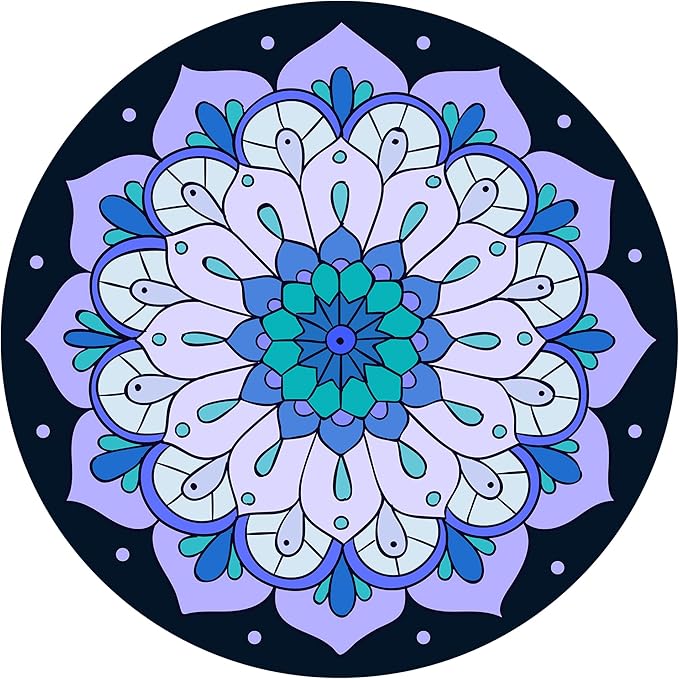 Round Meditation Pilates Yoga Mat Luxury Suede Large Yoga Mat Natural Rubber Non-Slip Base is ery Suitable for Meditation, Stretching, Yoga Environmental Protection, Fitness Exercise, Home and Outdoor. 140CM Diameter