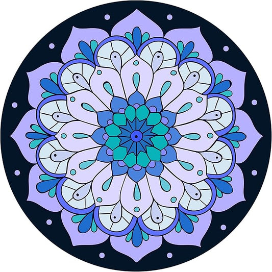 Round Meditation Pilates Yoga Mat Luxury Suede Large Yoga Mat Natural Rubber Non-Slip Base is ery Suitable for Meditation, Stretching, Yoga Environmental Protection, Fitness Exercise, Home and Outdoor. 140CM Diameter