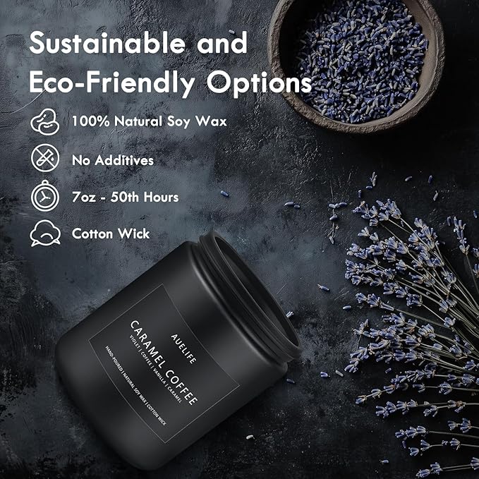Caramel Coffee Candle | Men Scented Candles for Home, Candles Gifts for Women Men - Soy Candle for Home Scented - Aromatherapy Gifts for Men - 7oz 50 Hours Long Burning - Bloomnest