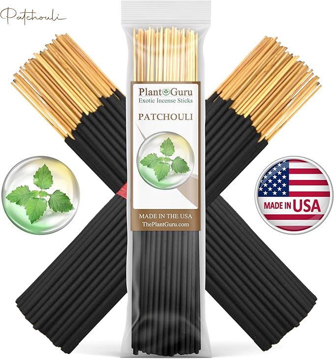 Earth and Wood Incense Sticks Variety Set Bulk 500 Pack Sampler 7" Sticks - 5 Bundles of 100 Sticks Per Bundle. Frankincense and Myrrh, Balsam and Cedar, Palo Santo, Patchouli, Sandalwood. PlantGuru