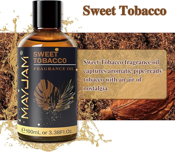 MAYJAM 100ML/3.38FL.OZ Sweet Tobacco Fragrance Oils with Glass Dropper, Essential Oils for Diffusers for Home, Long Lasting Scented Oils for Diffusers Soap Candle Making - Bloomnest