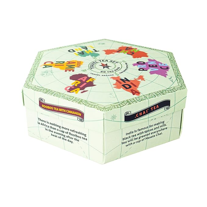 ACORUS Travel Tea Set | Round-The-World Trip of Your Dreams with Selection of Teas You Have Never Tasted Before | Assorted Tea Gift Set | Herbal and Fruit Variety Pack | 60 Tea Bags - Bloomnest