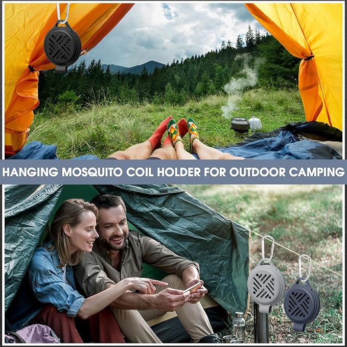 3 Pcs Portable Mosquito Coil Holder Silicone Hanging Incense Burner with Hook for Outdoor Pool Side Deck Camping Hiking - Bloomnest