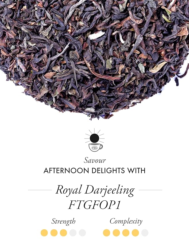 TWG Tea | Royal Darjeeling FTGFOP1 | Black Tea | Ripe Apricots | 15 Hand Sewn Cotton Tea Bags | Gift Set - Bloomnest