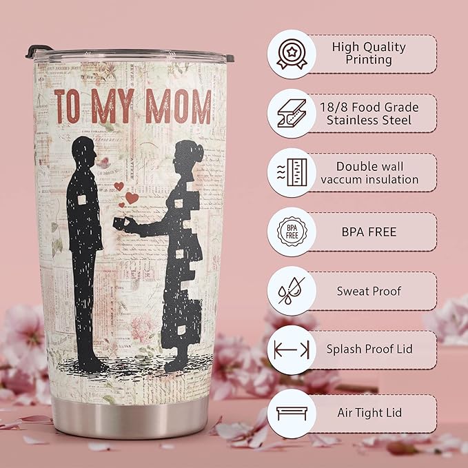 Macorner Mothers Day, Birthday Gifts for Mom, Women & Christmas Gifts From Son, Kids, Stainless Steel Tumbler 20oz - Bloomnest