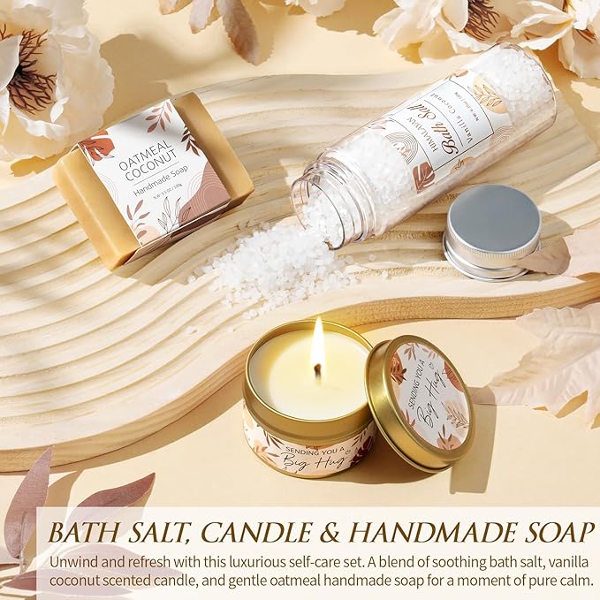 Self Care Gifts Get Well Soon Gift Baskets for Women, Birthday Gifts for Women Care Package, Unique Sympathy Gift Basket Spa Thinking of You Valentines Day Gift Set for Her Wife Mom Best Friend Sister - Bloomnest