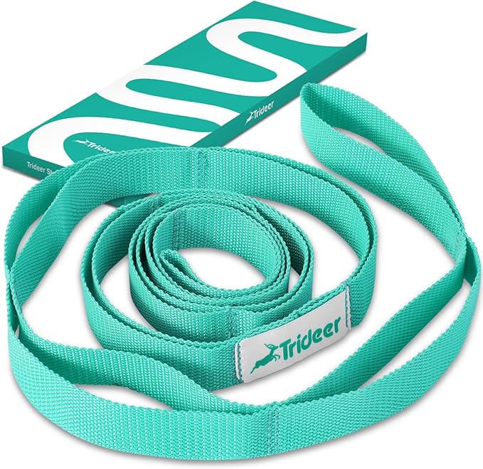 Trideer Stretching Strap Yoga Strap for Physical Therapy, 10 Loops Yoga Straps for Stretching, Non-Elastic Stretch Strap for Pilates, Exercise, Stretch Band for Women & Men - Bloomnest