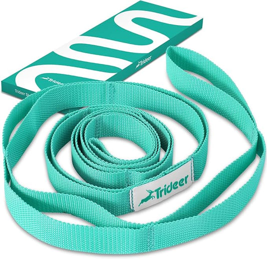 Trideer Stretching Strap Yoga Strap for Physical Therapy, 10 Loops Yoga Straps for Stretching, Non-Elastic Stretch Strap for Pilates, Exercise, Stretch Band for Women & Men - Bloomnest