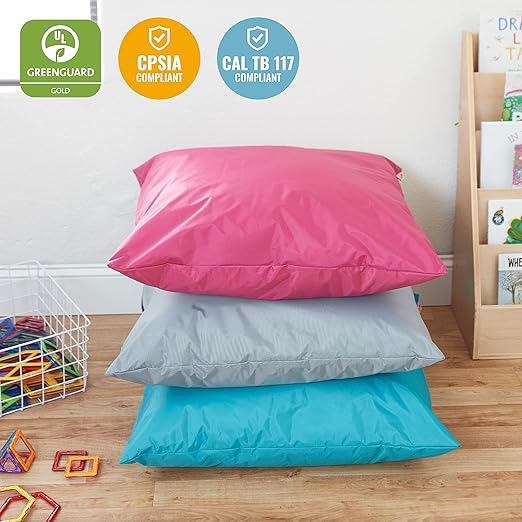 ECR4Kids Jumbo Floor Pillow, 27in, Flexible Seating, Light Grey - Bloomnest