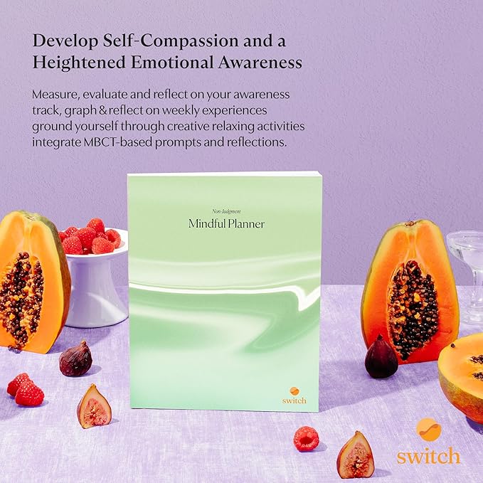 Switch Research Mindful Planner (Non-Judgement) - Evidence-Based Life Organizer - 31-Day Goal Planner to for Non-Judgement & Self-Compassion - Daily planner With Prompts - Bloomnest