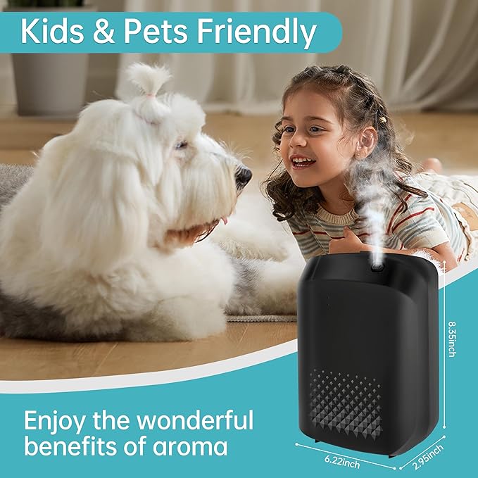 WiFi Smart Scent Air Machine for Home, App Control Waterless Essential Oil Diffuser, 1500 Sq.Ft Cold Air Diffusion System, 400ml Hotel Collection Diffuser for Large Room, Office (Black) - Bloomnest