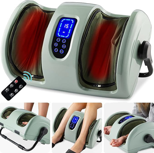 Best Choice Products Heated Shiatsu Foot Massager for Pain Relief, Plantar Fasciitis, Neuropathy, Blood Circulation w/Compact Design - Sage Green - Bloomnest