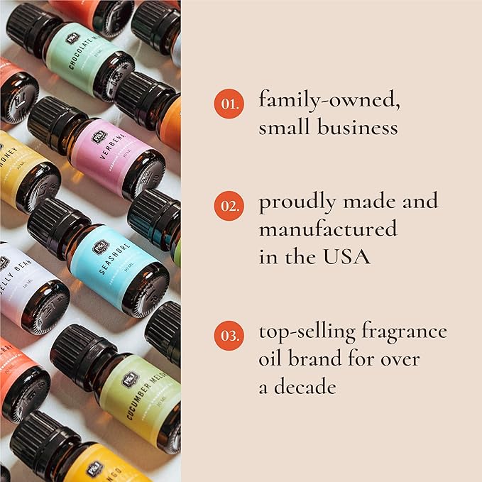 P&J Fragrance Oil Holiday Set | Mistletoe, Candy Cane, Wintermint, Apple Cider, Cranberry, and Forest Pine Candle Scents for Candle Making, Freshie, Soap Making Supplies, Diffuser Oil Scents - Bloomnest