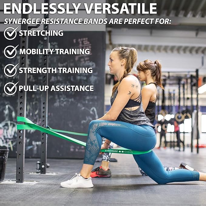 Synergee Resistance Loop Bands. Pull Up Assist Bands with Heavy Duty Resistance. Exercise Bands Work Perfect for Stretching, Powerlifting & Resistance Training. - Bloomnest