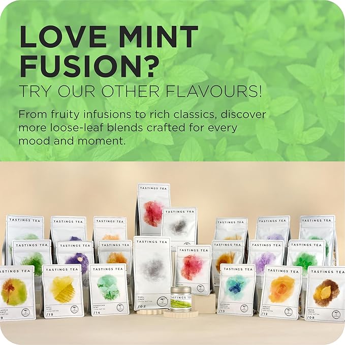 Tastings Tea Mint Fusion - 3.5oz Loose Leaf | Energising Boost | Small-Batch Freshness - Bloomnest
