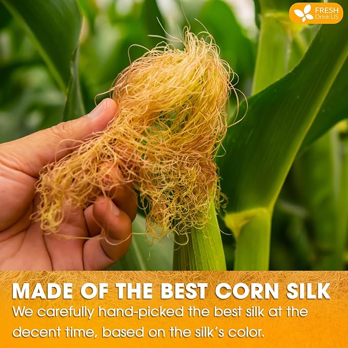 FreshDrinkUS, Premium 40 Tea Bags Corn Silk Tea, 100% Natural & Pure from Corn Silk. Corn Silk Herbal Tea. Clean Ingredients. Made with Natural Material Tea Bags. No Sugar, No Caffeine, Vegan. (40 Tea bags Corn Silk) - Bloomnest