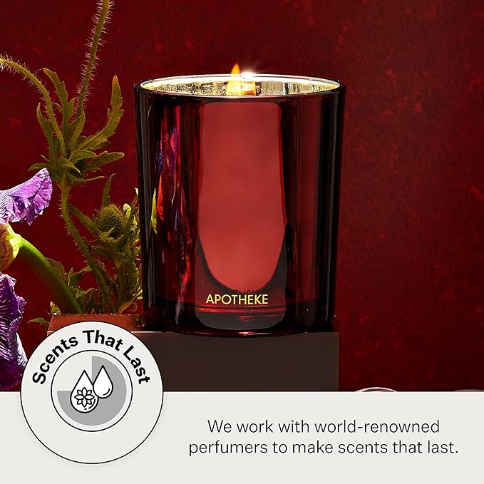 Apotheke Signature Candle Scented Candles for Home, Bitter Cherry - 10.5 oz Seasonal Soy Wax Jar Candle - Long-Lasting Fall Scented Fragrance with Perfume-Grade Fragrance Oils - Bloomnest
