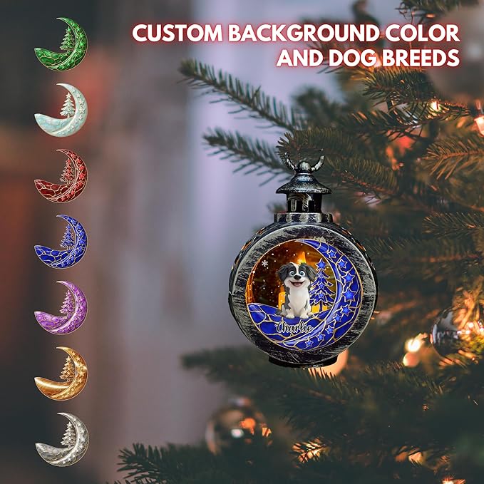 WRAPPINESS Personalized Dog Christmas Lantern for Dog Lovers, Memorial Lantern Loss of Dog, Deepest Sympathy Gift for Pet Loss, Hardest Goodbye Dog Remembrance Gift - Bloomnest