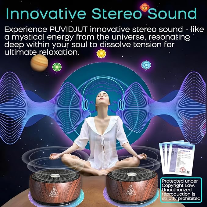 Sound Frequency Machine,Meditation Generator Instrument,Tone Device Tools - Solfeggio Frequencies Bath for Yoga, Mindfulness, Vibration System of Chakra Balancing, 5 Tones, 3 Timers - Bloomnest