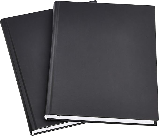 Amazon Basics Professional Journal, 10.5X7.5 inches, Black, 2-Pack - Bloomnest