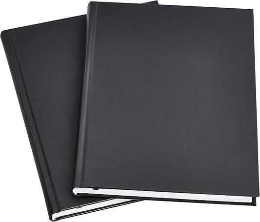 Amazon Basics Professional Journal, 10.5X7.5 inches, Black, 2-Pack
