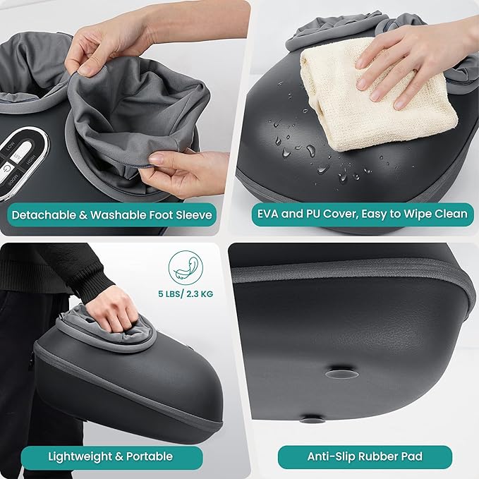 Nekteck Shiatsu Foot Massager with Heat, FSA Eligible Deep Kneading Therapy Air Compression, HSA Feet Massage Improve Blood Circulation Foot Wellness Soothing Pain Relief, Relax for Home Office Use