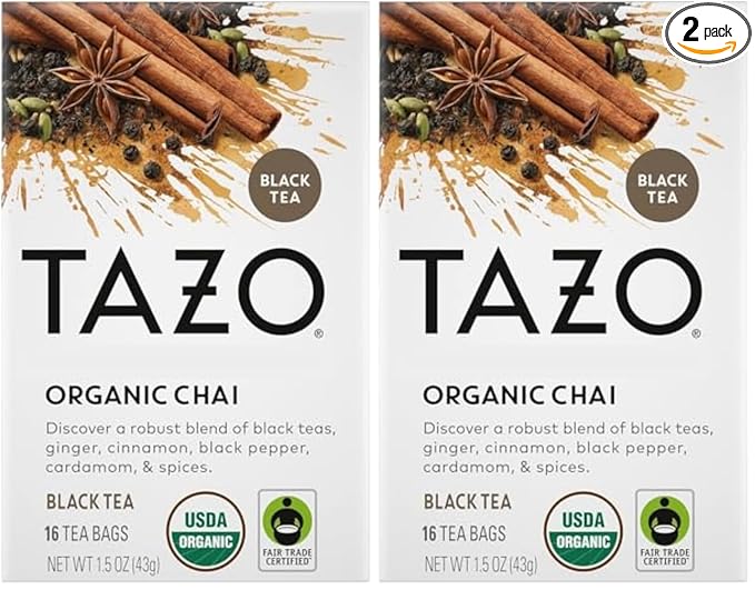 TAZO Tea Bags, Black Tea, Regenerative Organic Chai Tea, 16 Count (Pack of 2) - Bloomnest
