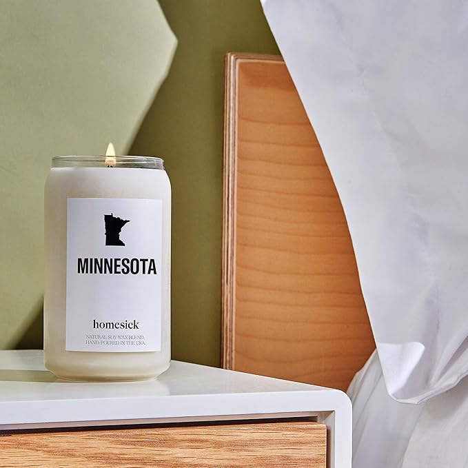 Homesick Scented Candles for Home (Minnesota) - 13.75 oz Long-Lasting Soy Wax Jar Candle for Women & Men for All Occasions, 60-80 Hours Burn Time - Notes of Apple, Maple & Clove - Bloomnest