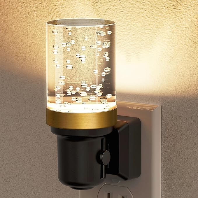 JandCase Night Light, Dimmable Night Lights Plug into Wall, Auto On/Off Light Sensor Nightlight, 3000K Warm White 0-100LM Brightness LED Nightlight, for Bathroom Hallway Bedroom Kids Room - Bloomnest