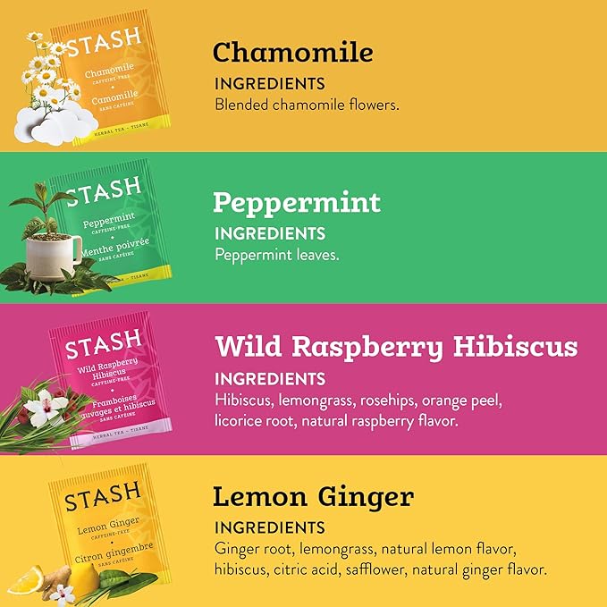 Stash Tea Day to Night Tea Sampler - Assorted Specialty Tea Gift Set, High to No Caffeine, 7 Flavors, 35 Tea Bags - Bloomnest