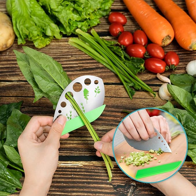 VlBlRlIT2025 Upgraded Herb Scissor,Leaf Stripper,Stainless Steel 5Blade Kitchen Scissors,Peelers for Kitchen,forChopping Chive,Vegetables,Salad,collard Greens,Parsley,Rosemary As Christmas gifts Green - Bloomnest