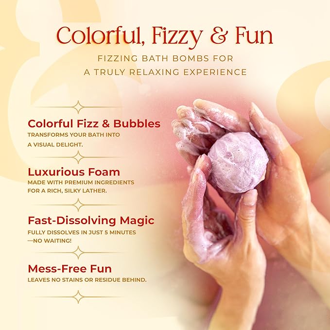 10 XXL Bath Bombs for Women Relaxing - Handmade Kids Bath Bomb Set with Shea, Coco Butter & Essential Oil for Skin Moisturizing - Perfect for Bubble Spa Bath - Gift for Her/Him, Girls, Wife, Mother - Bloomnest